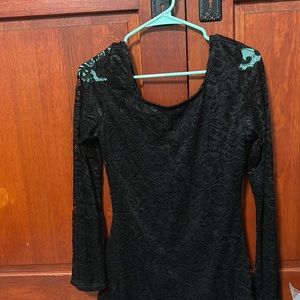 Black long sleeve lace dress